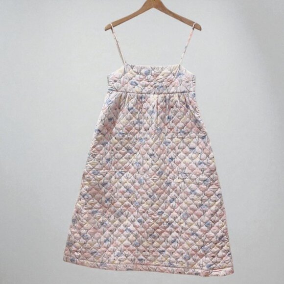 NWT En Saison Pastel Floral Print Quilted Maxi Dress Pink Multi - Picture 2 of 7